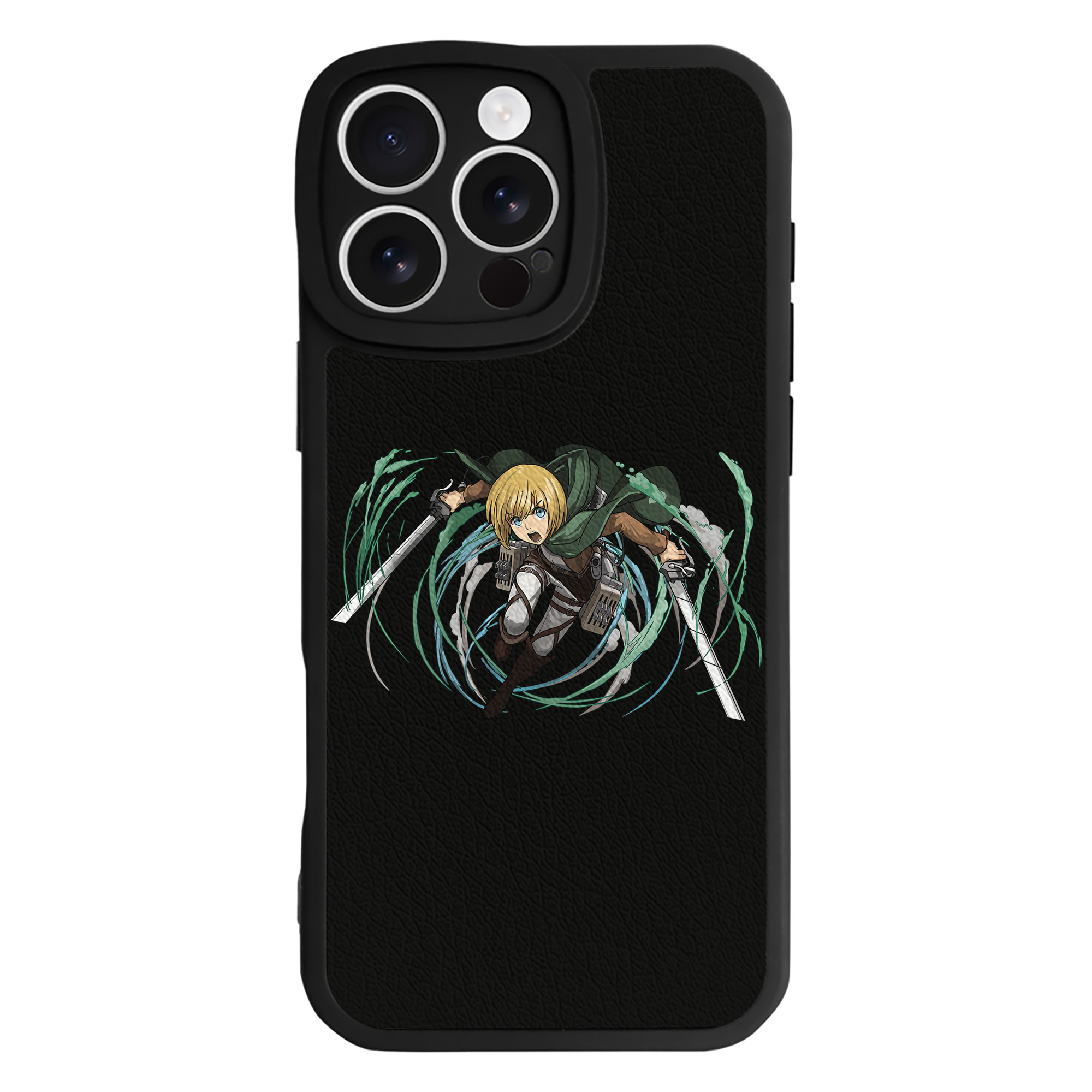 （画像用） 進撃の巨人 アルミン·アルレルト Attack on Titan Armin Arlert 【iPhone 16シリーズ対応】シリコンスマホケース（レザー調） 材質：シリコン